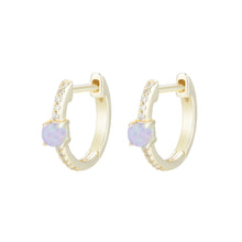 Load image into Gallery viewer, Opal and Crystal Huggie Earrings