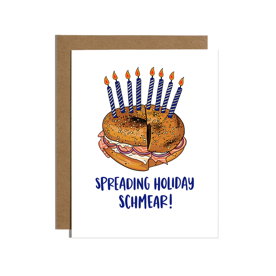 Holiday Schmear Bagel Hanukkah Card