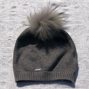 Bari Lynn Slouched Winter Hat with Tipped Fur