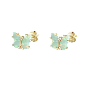 Mini Butterfly Opal Stud Earrings