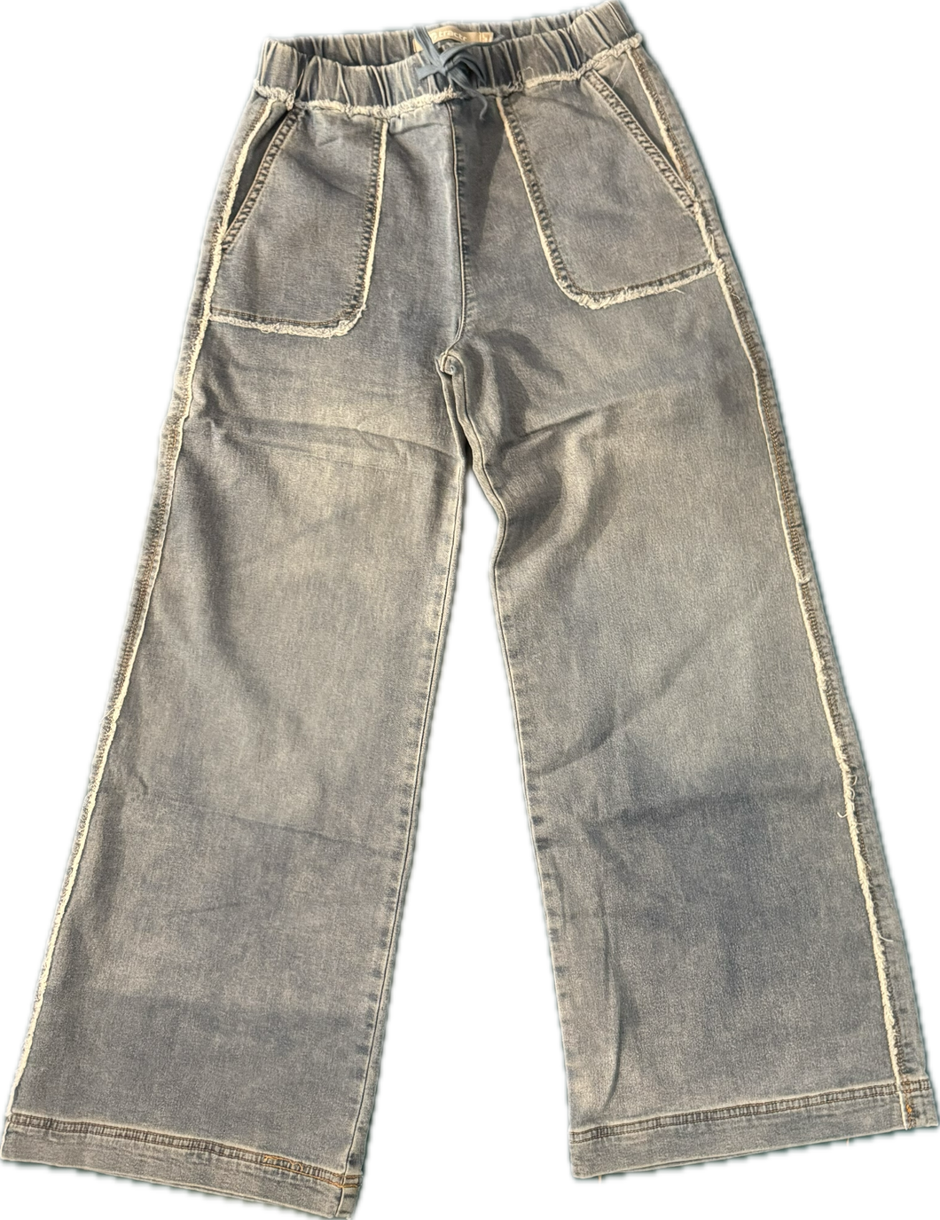 Tractr Wide Leg Pull On Denim