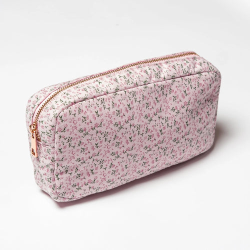 GRWM Ditsy Floral Pink Cosmetic Case - Small