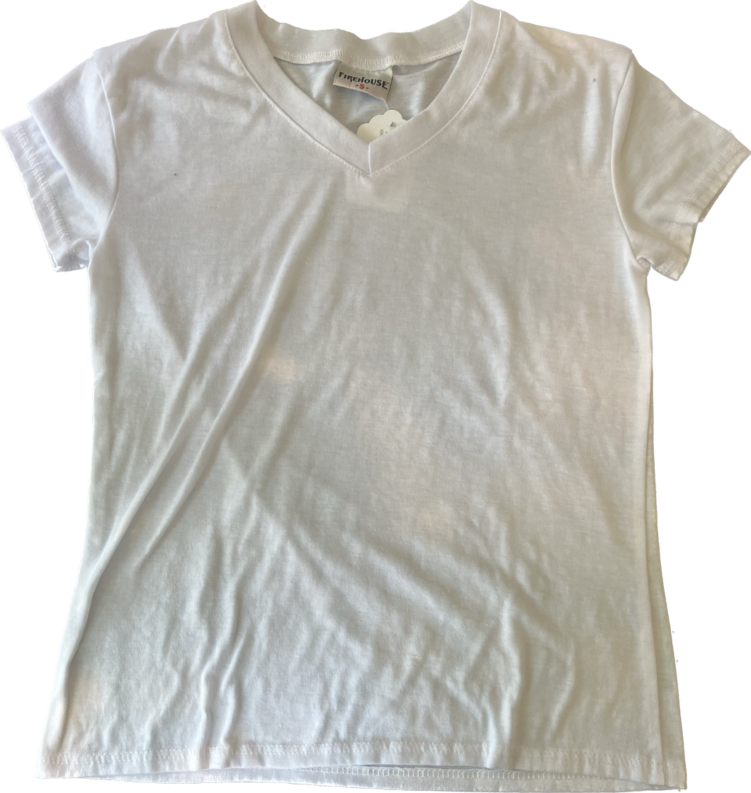 White V-Neck Tee