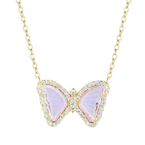 Mini Butterfly Necklace - Light Lavender