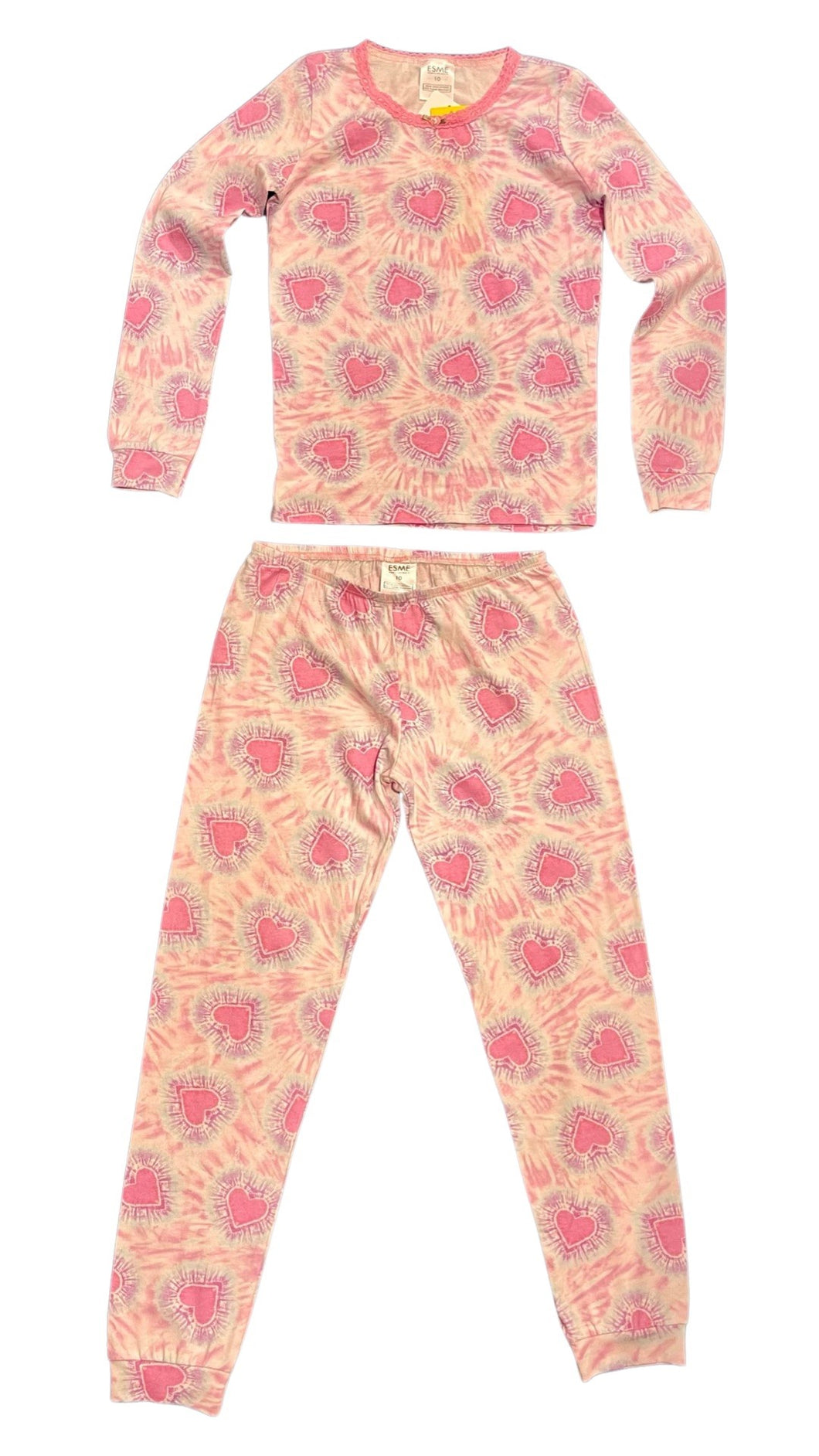 Tie Dye Hearts LS Pajamas