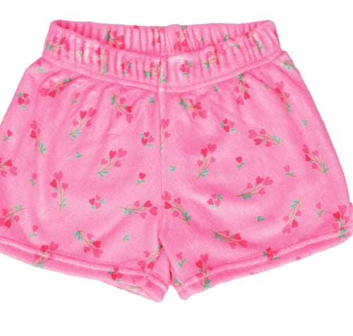 Theme Flowers Pink Plush Shorts