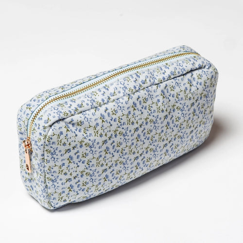 GRWM Ditsy Floral Blue Cosmetic Case - Small