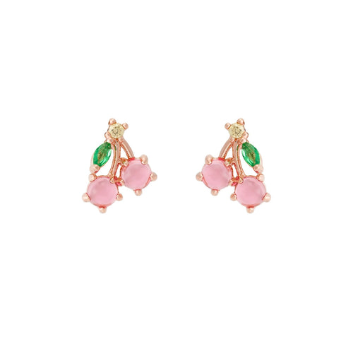 Cherry Studs - Rose Gold