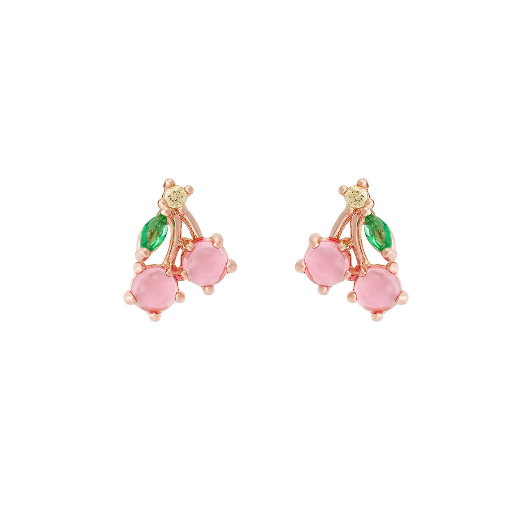 Cherry Studs - Rose Gold