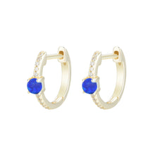 Load image into Gallery viewer, Opal and Crystal Huggie Earrings