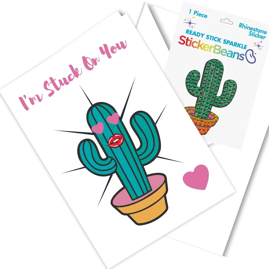 Cactus Stickerbean Card