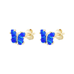 Mini Butterfly Opal Stud Earrings