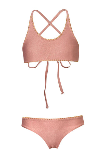 Rose Glitter Front Row Swimsuit