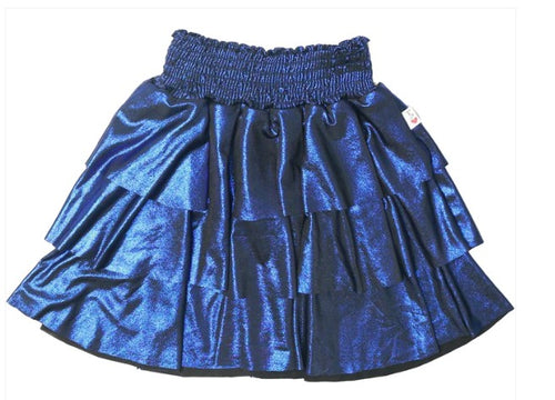 Cobalt Metallic Three Tiered Skirt