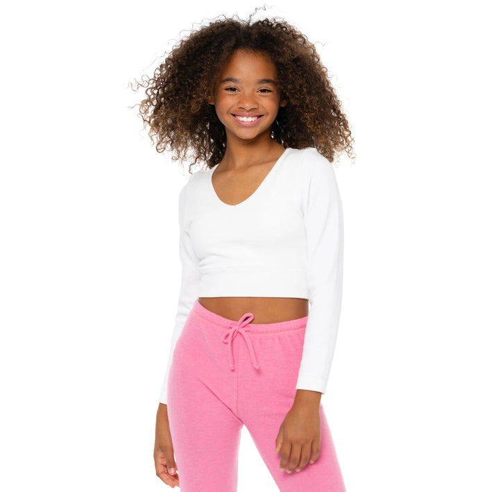 Malibu Sugar V-Neck LS Crop